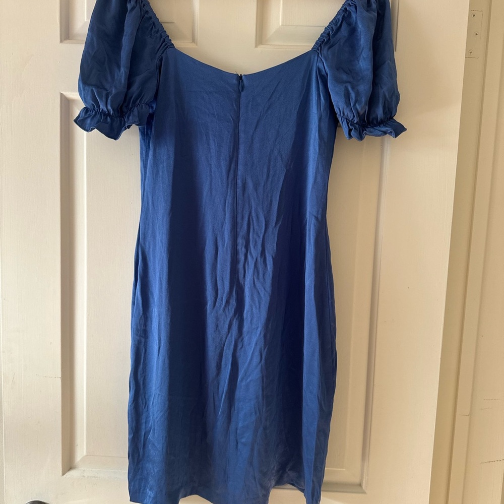 STAUD Blue Satin Mini Dress - Picture 5 of 5